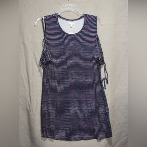Maurices Navy and Pink Striped Tank Top